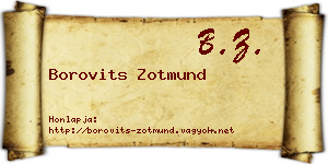 Borovits Zotmund névjegykártya